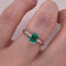 Anillo Oro Blanco 14k - Esmeralda Laboratorio 0.40 CT