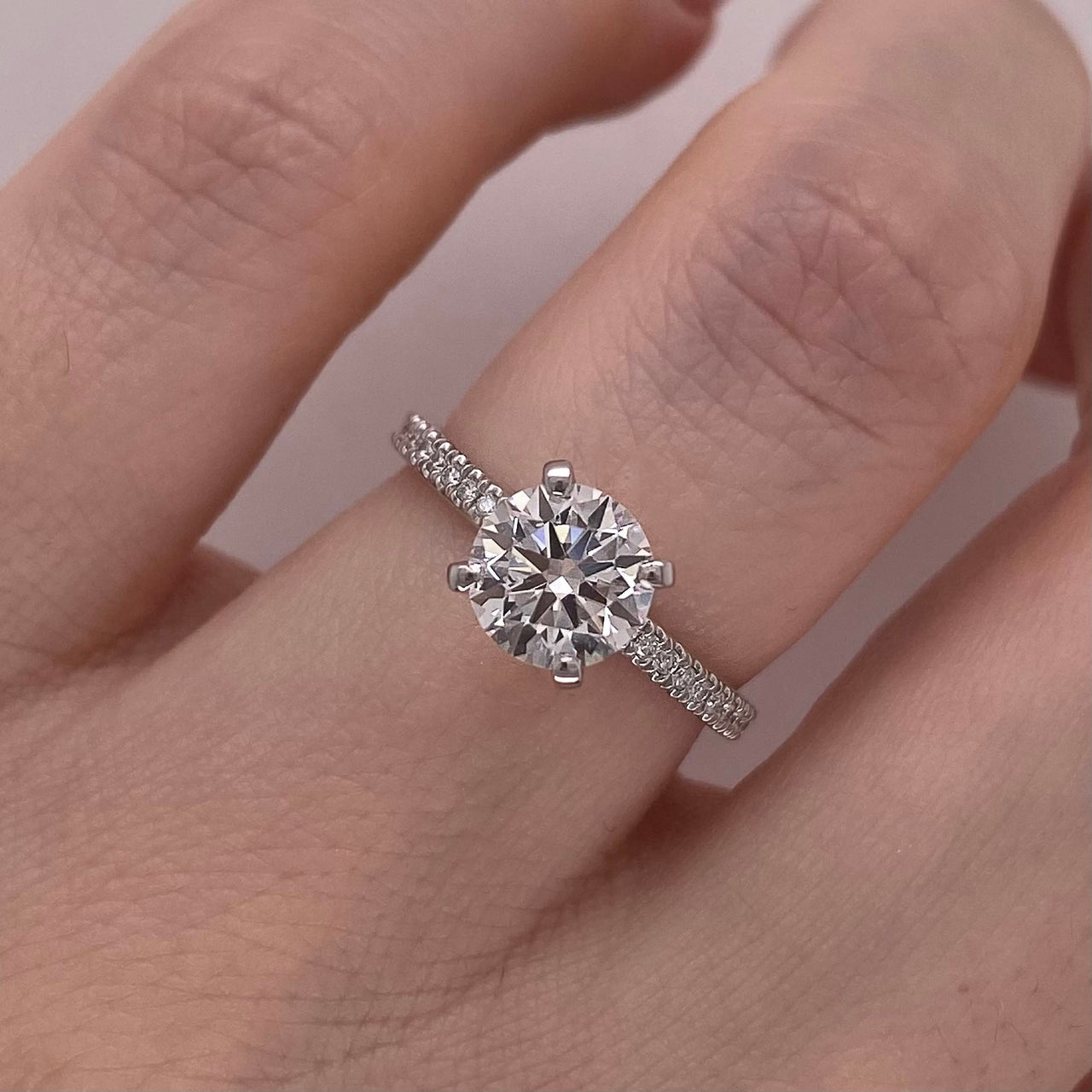 Anillo Oro Blanco 14k - 1.18 CTW Diamante Laboratorio