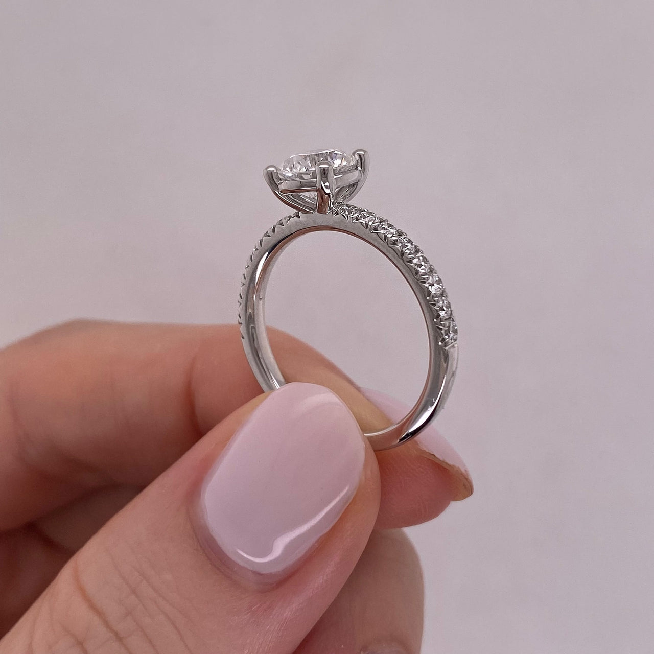 Anillo Oro Blanco 14k - 1.10 CTW Diamante de Laboratorio