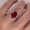 Anillo Oro 14k - Halo con Zirconia de Pera Roja 12.5 mm