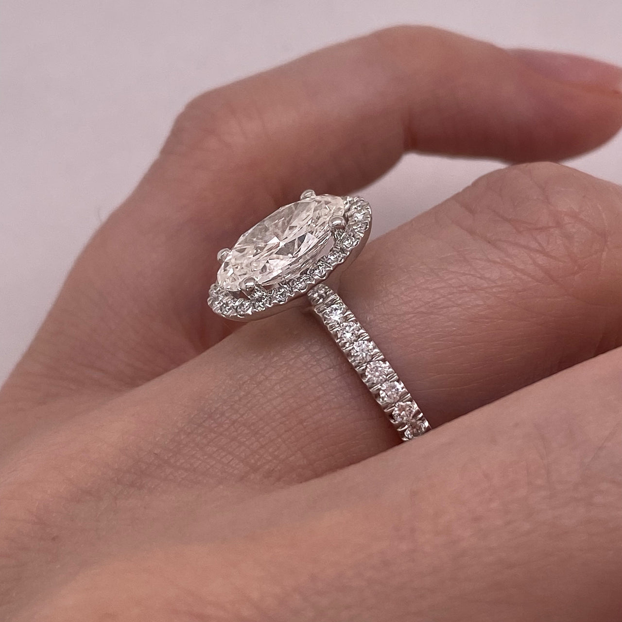 Anillo Oro Blanco 14k - 2.40 CTW Diamante de Laboratorio IGI