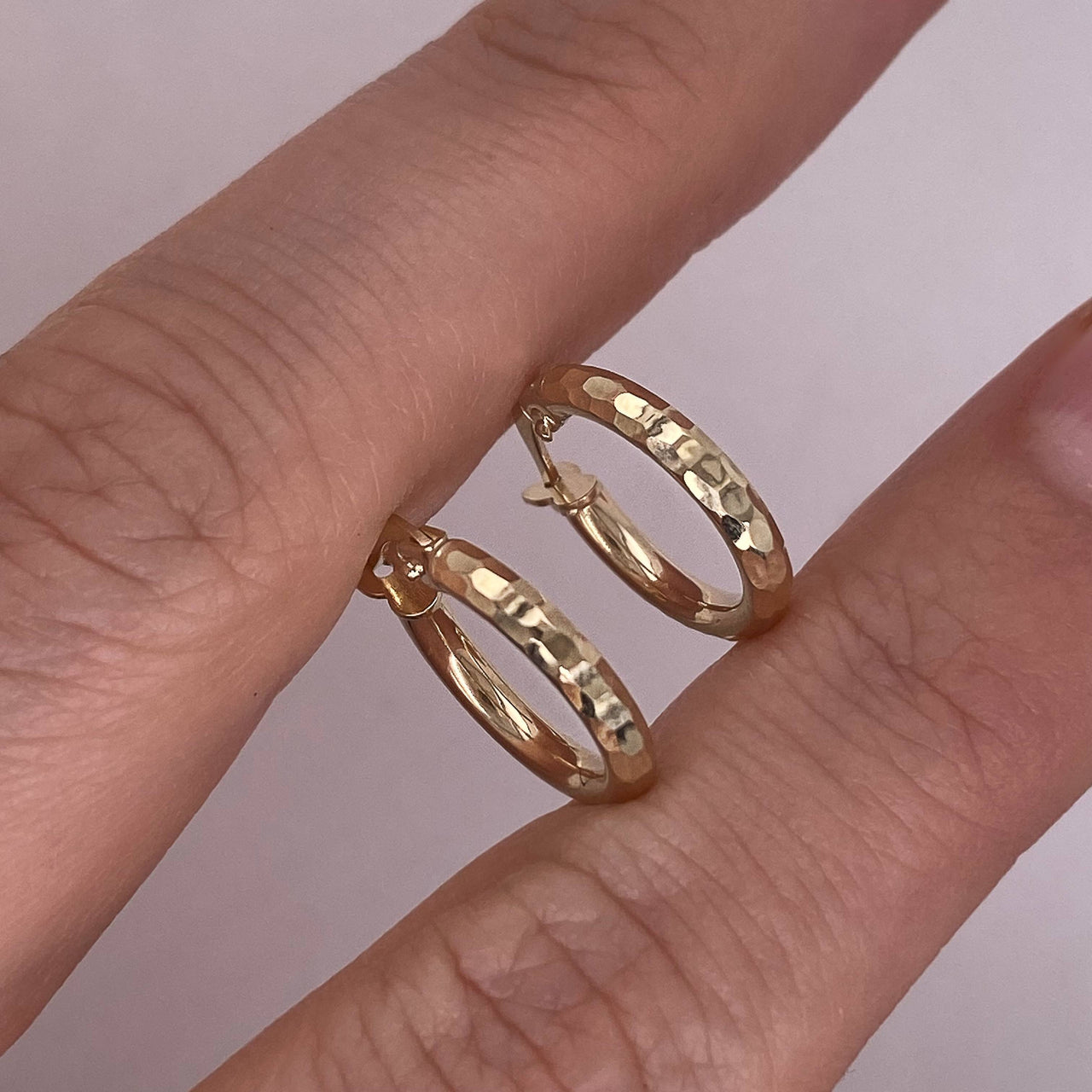 Arracada Oro 10k - Diamantada Diámetro 1.4 cm
