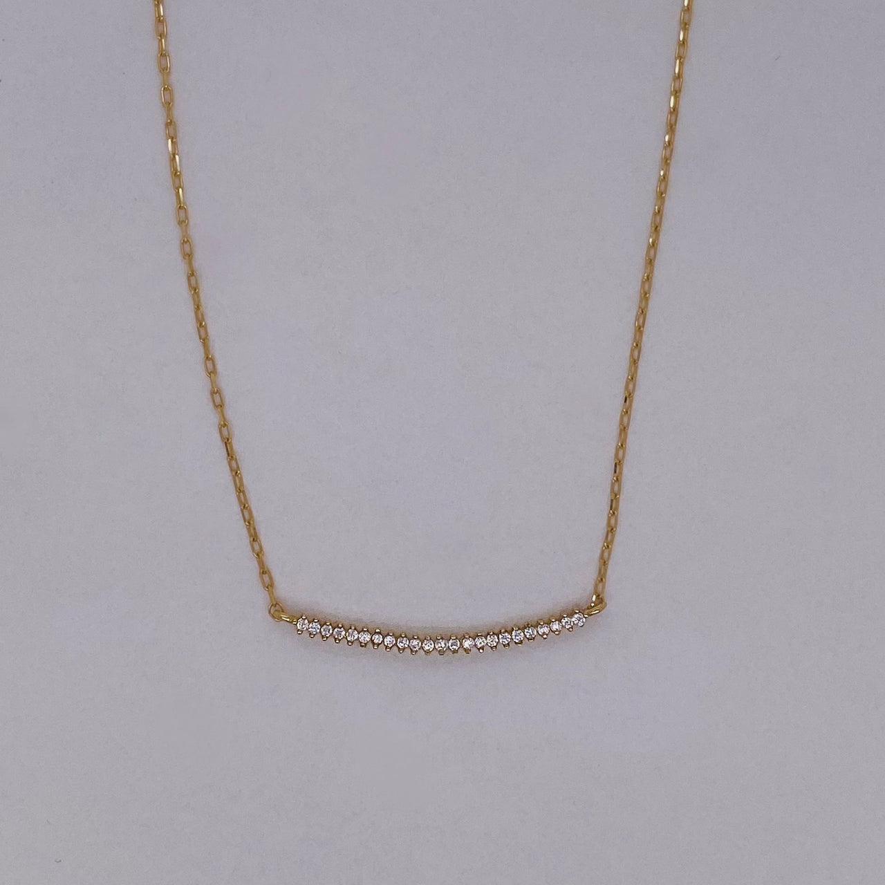 Gargantilla Oro Amarillo 10k - Línea Con Zirconias