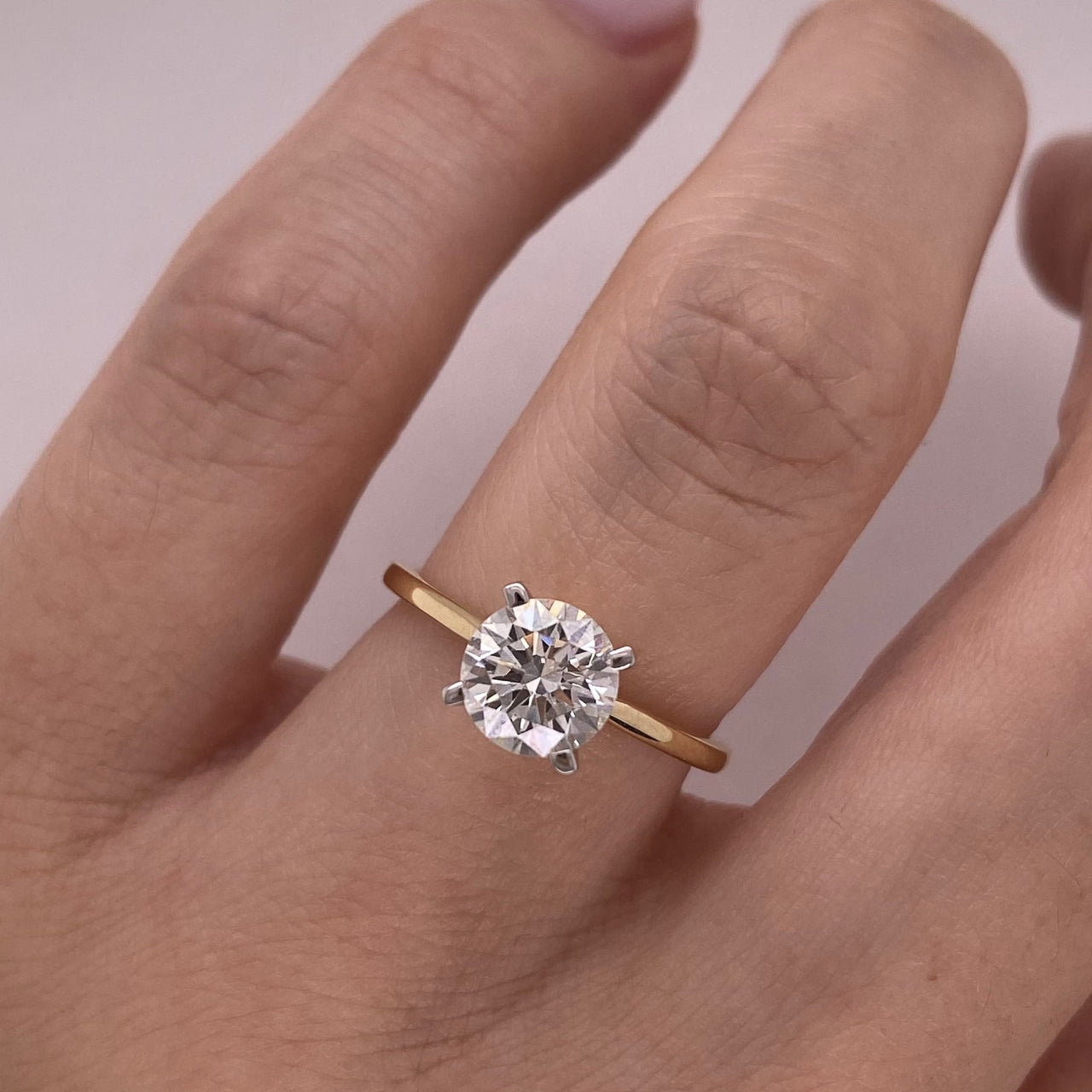Anillo Oro 14k - 1.00 CT Diamante de Laboratorio IGI