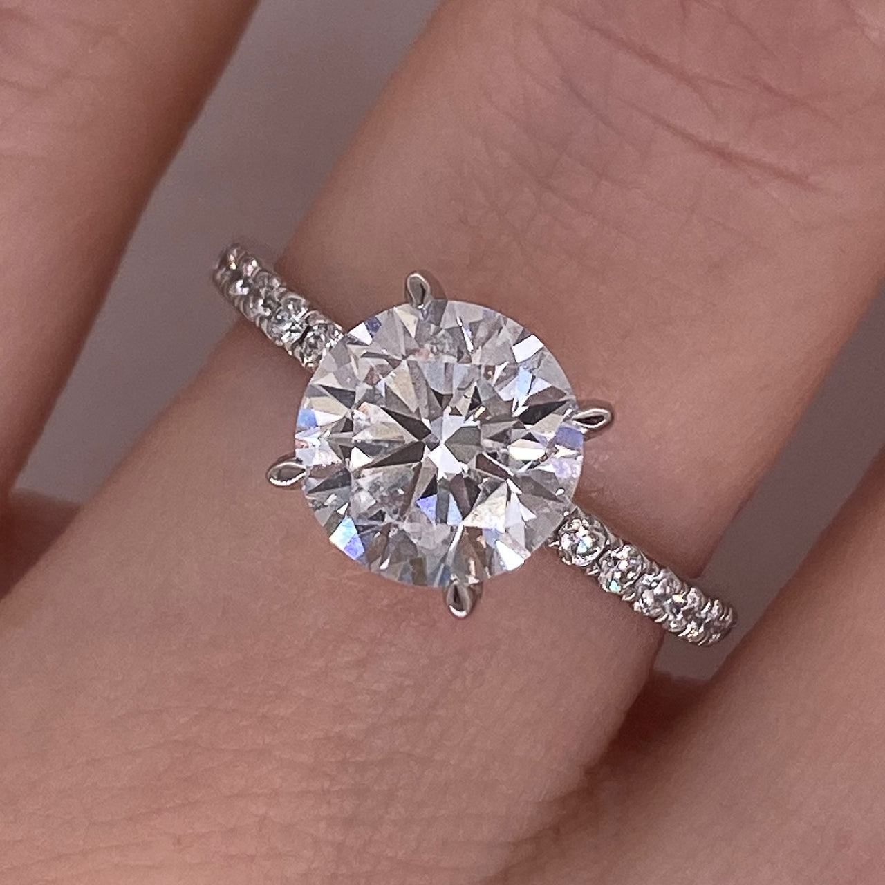 Anillo Oro Blanco 14k - 2.30 CT Diamante de Laboratorio IGI
