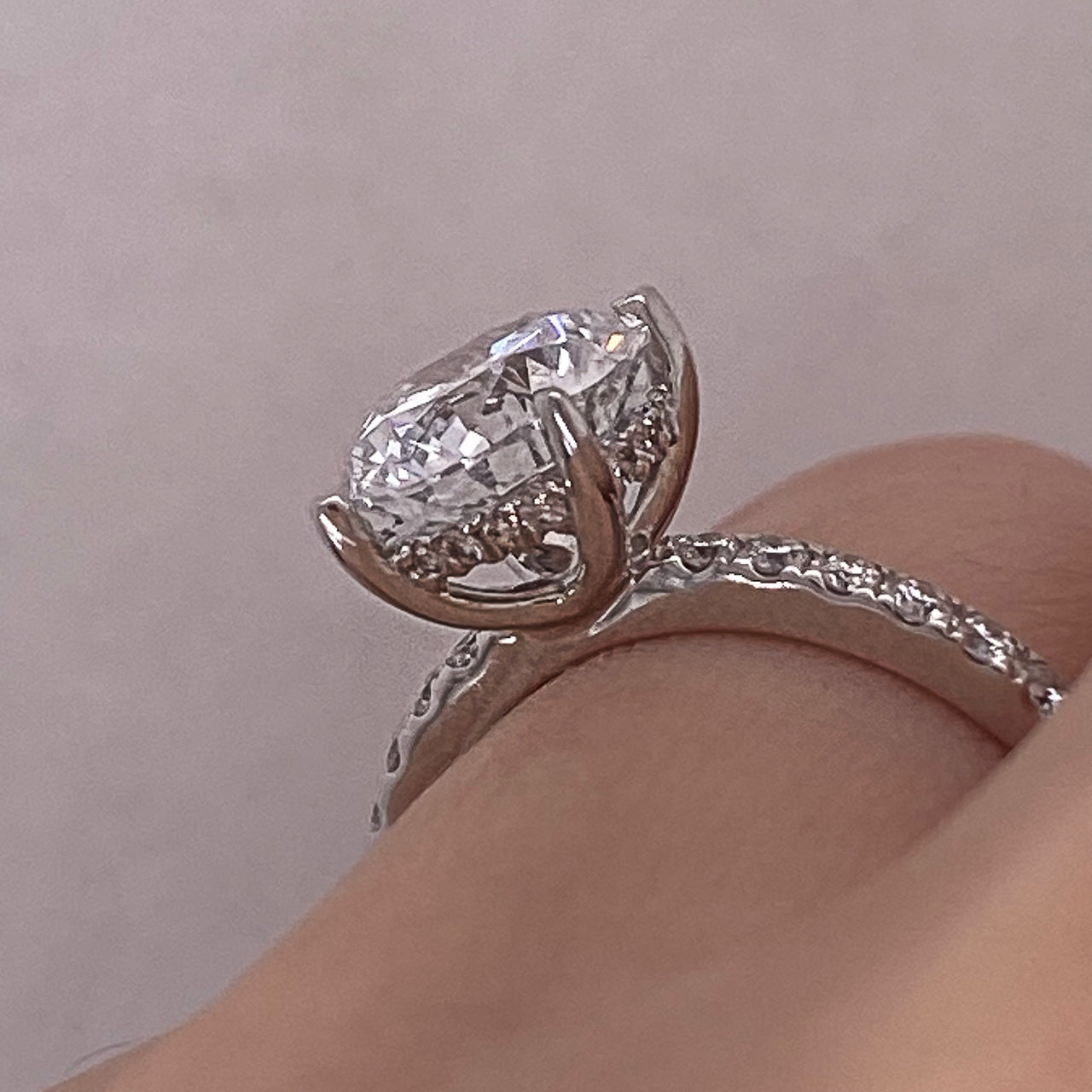 Anillo Oro Blanco 14k - 2.30 CT Diamante de Laboratorio IGI