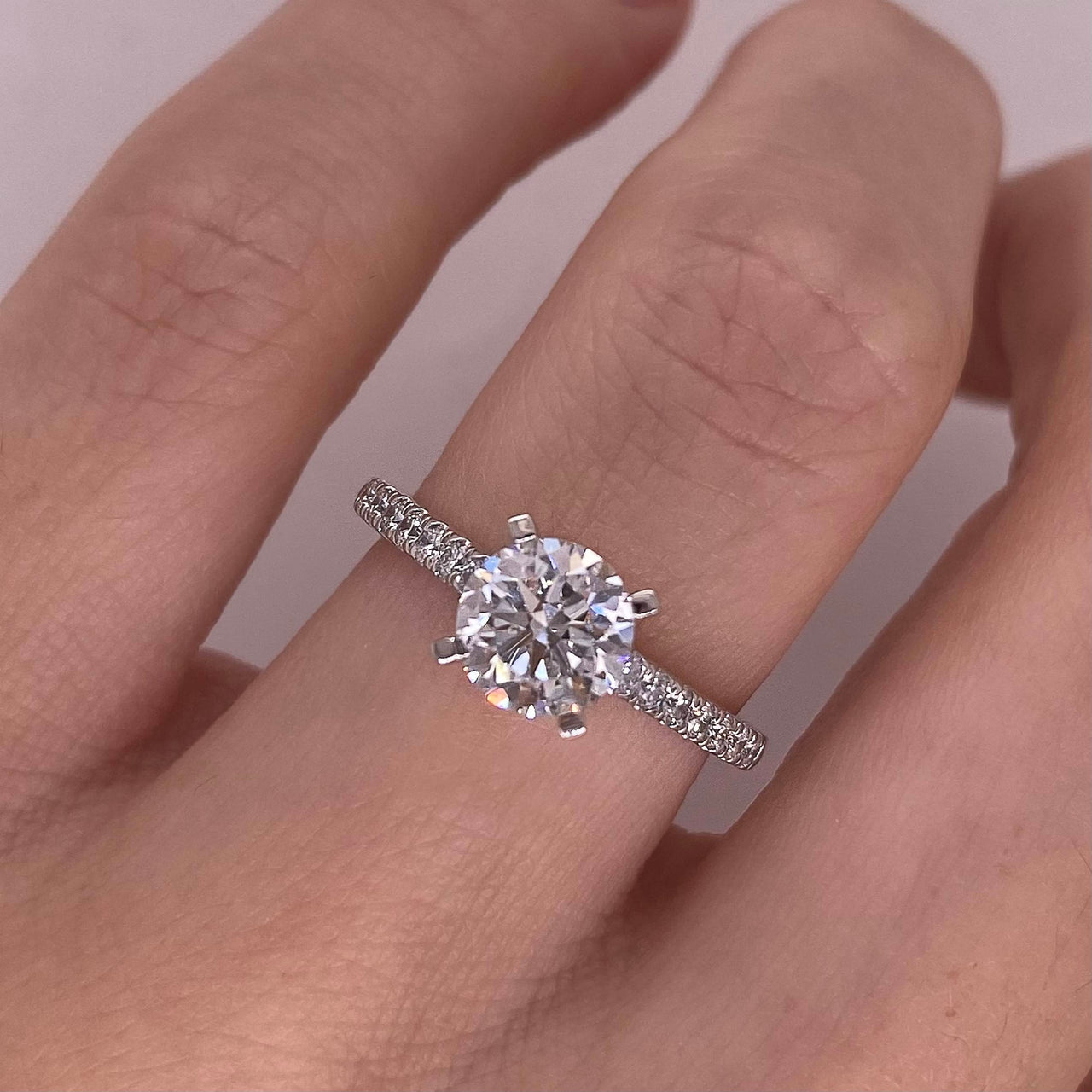 Anillo Oro Blanco 14k - 1.20 CTW Diamante de Laboratorio IGI