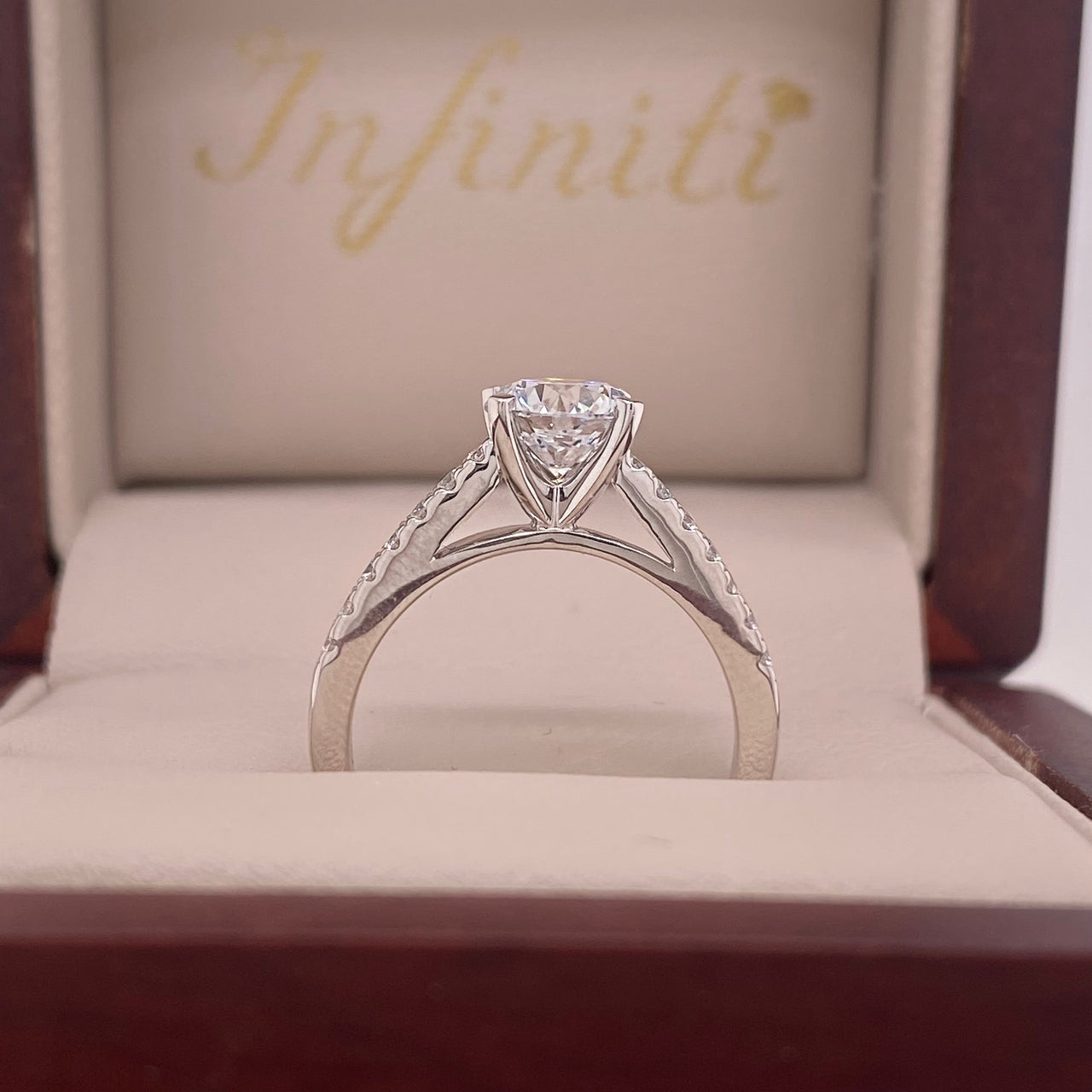 Anillo Oro Blanco 14k - 1.20 CTW Diamante de Laboratorio IGI