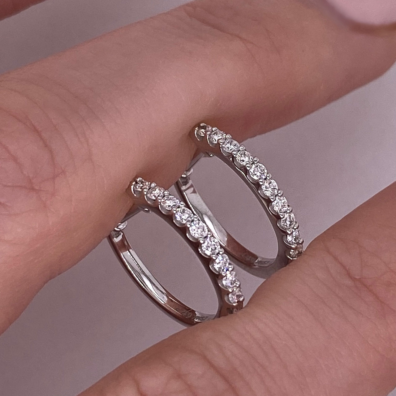 Arracadas Oro Blanco 14k - Diamantes Peso Total 26 Puntos