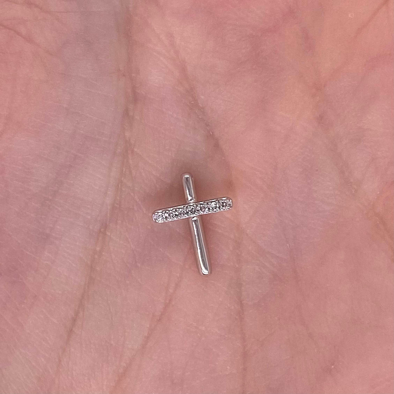 Cruz Oro Blanco 14k - Diamantes 2.2 Puntos Totales