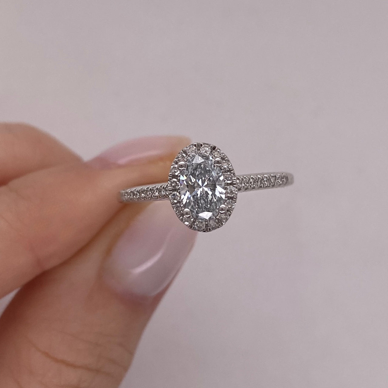 Anillo Oro Blanco 14k - 0.75 CTW Diamante de Laboratorio IGI
