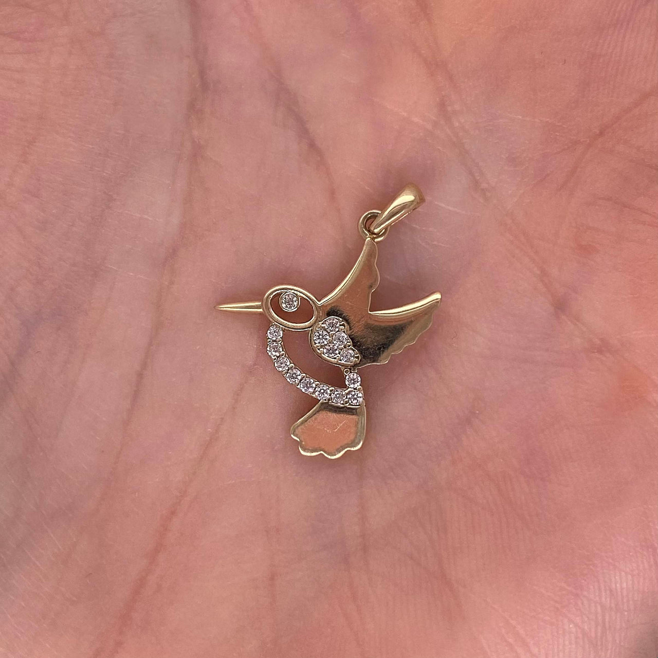 Dije Oro 10k - Colibrí con Zirconias