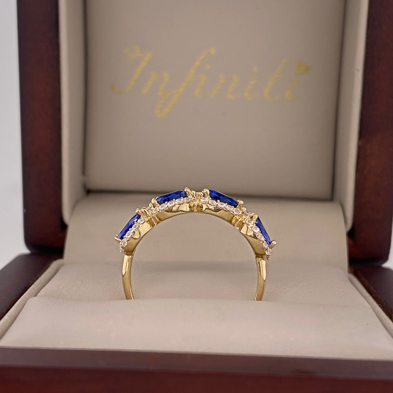 Churumbela Oro 10k - Zirconias tipo Zafiros forma Gota