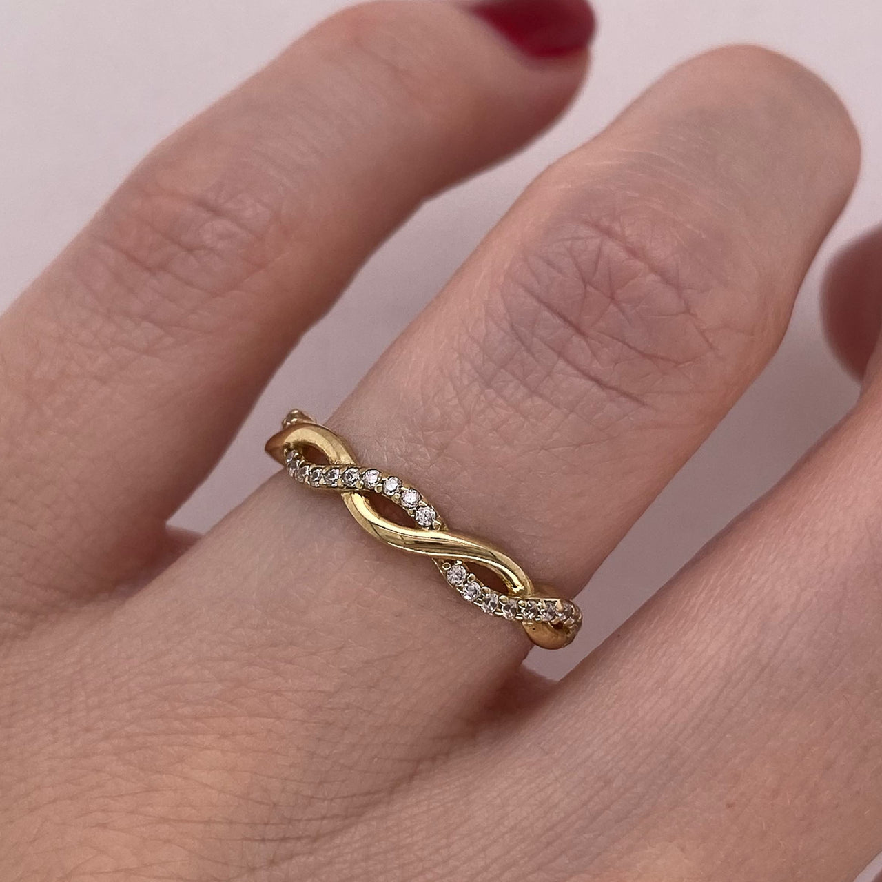 Churumbela Oro 10k - Trenzada con Zirconias de 1 mm