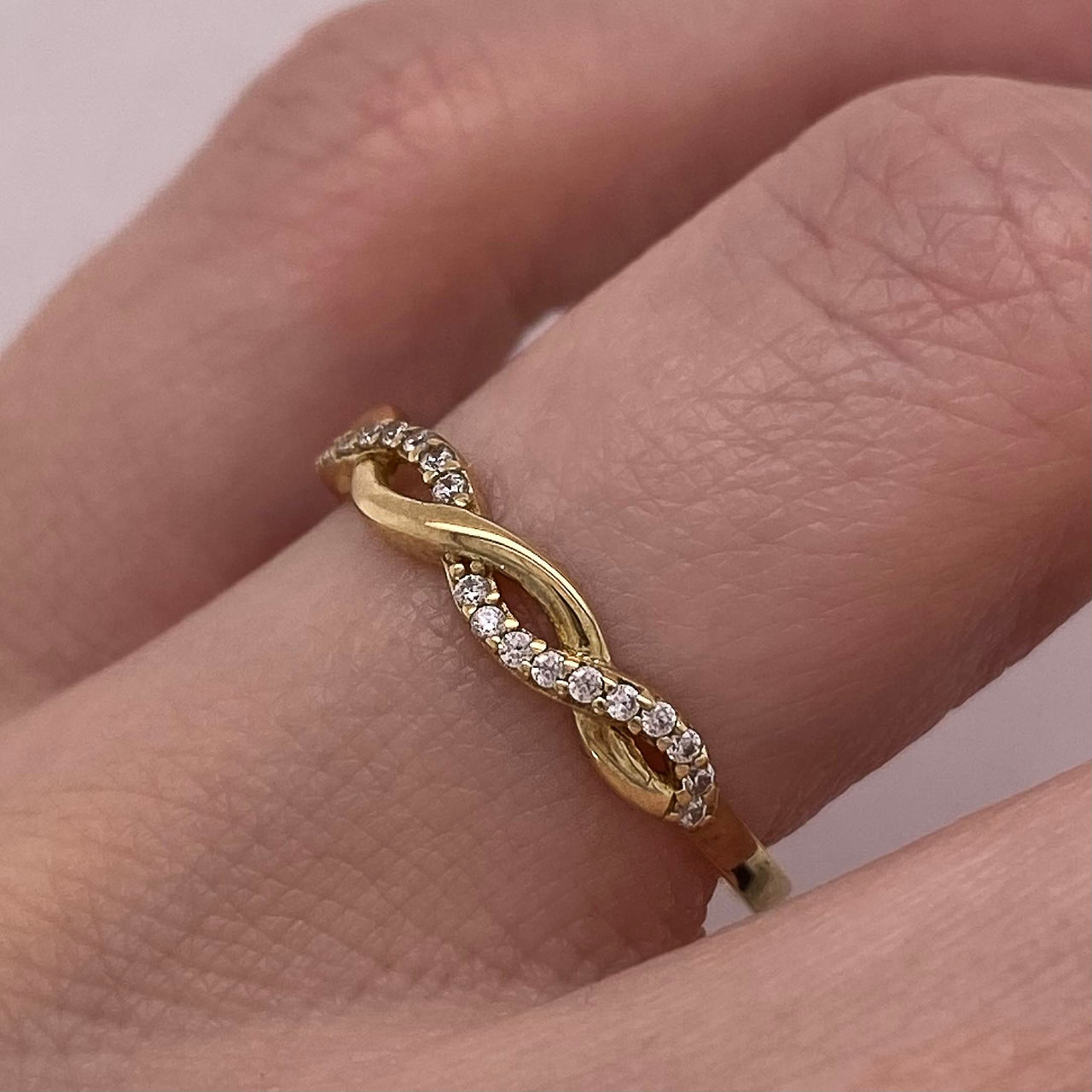 Churumbela Oro 10k - Trenzada con Zirconias de 1 mm