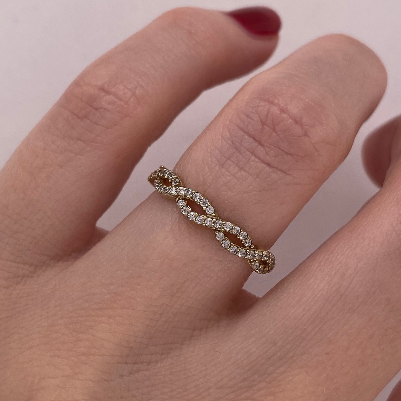 Churumbela Oro 10k - Trenzada con Zirconias de 1 mm
