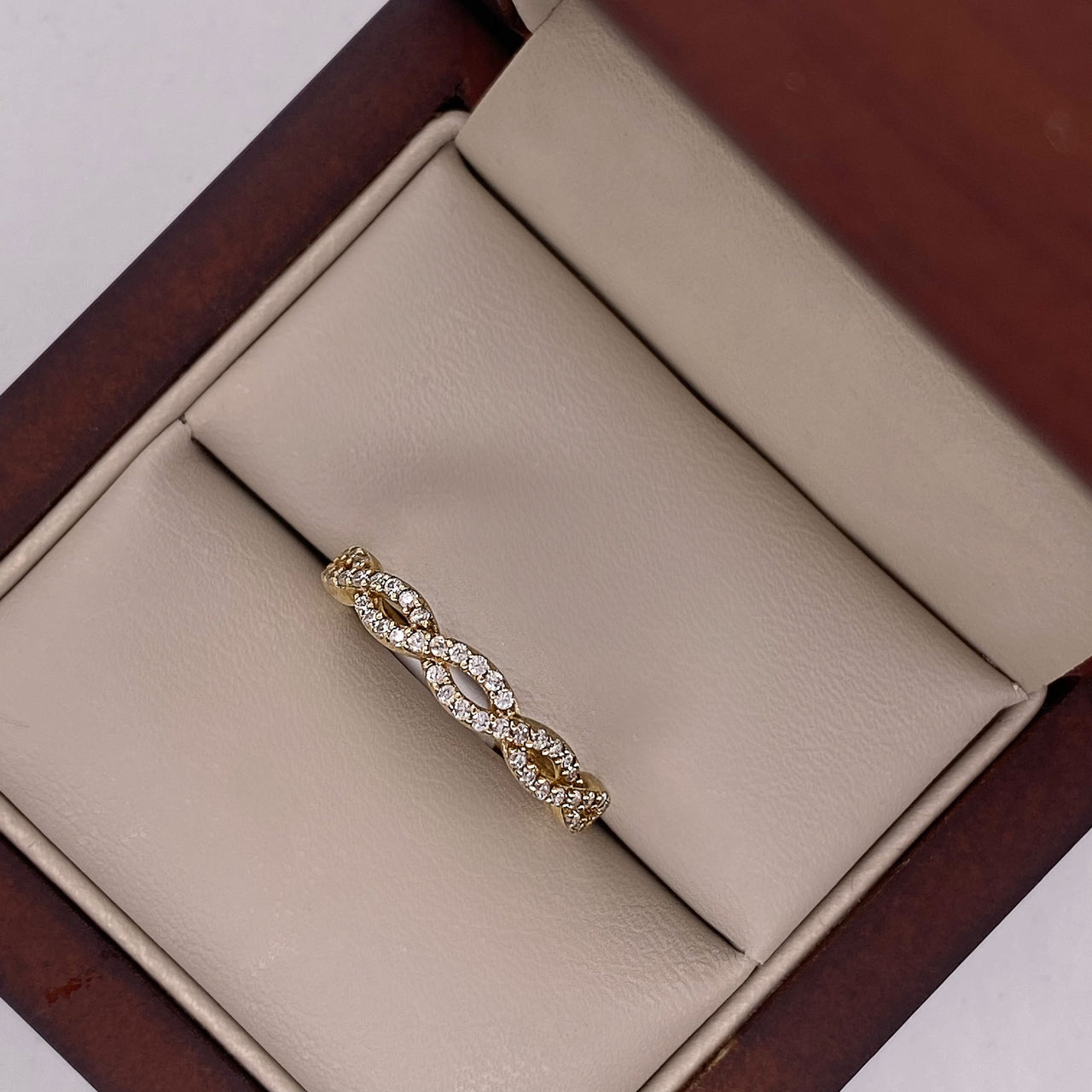 Churumbela Oro 10k - Trenzada con Zirconias de 1 mm