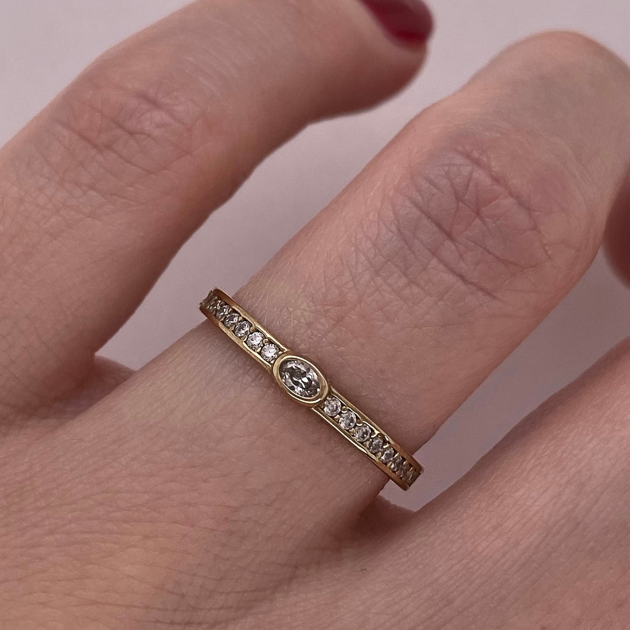 Anillo Oro 10k - Zirconia Blanca
