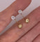 Broquel curvo hongo con Zirconia, Oro 10k