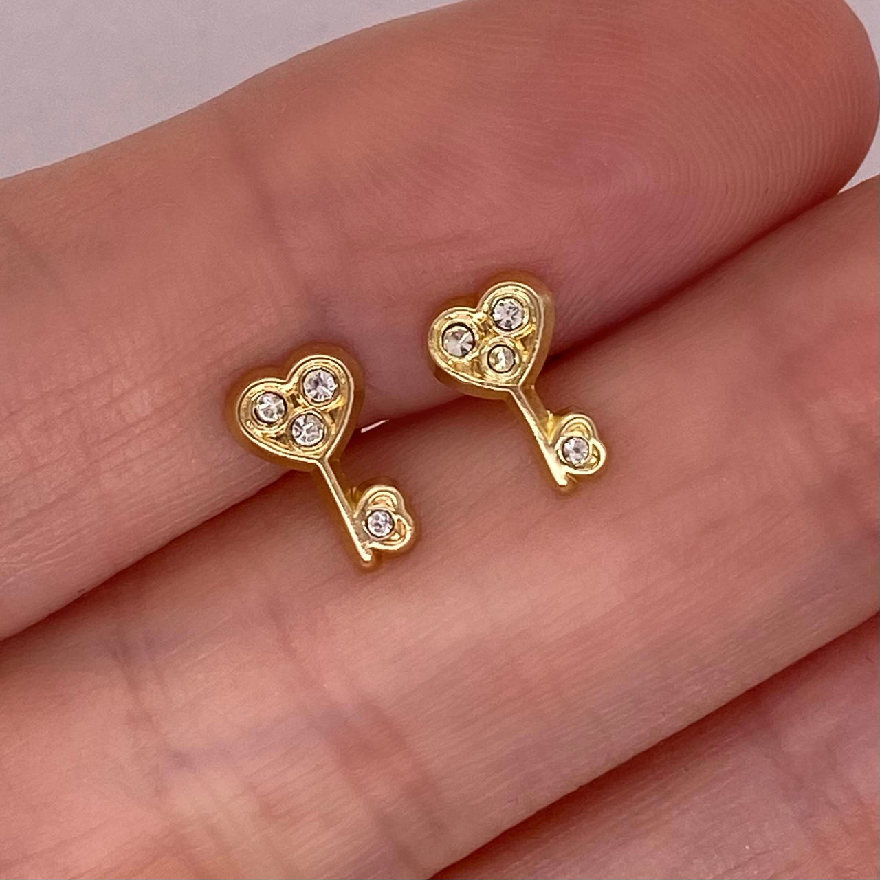 Broquel Llave con Zirconias, Oro10k