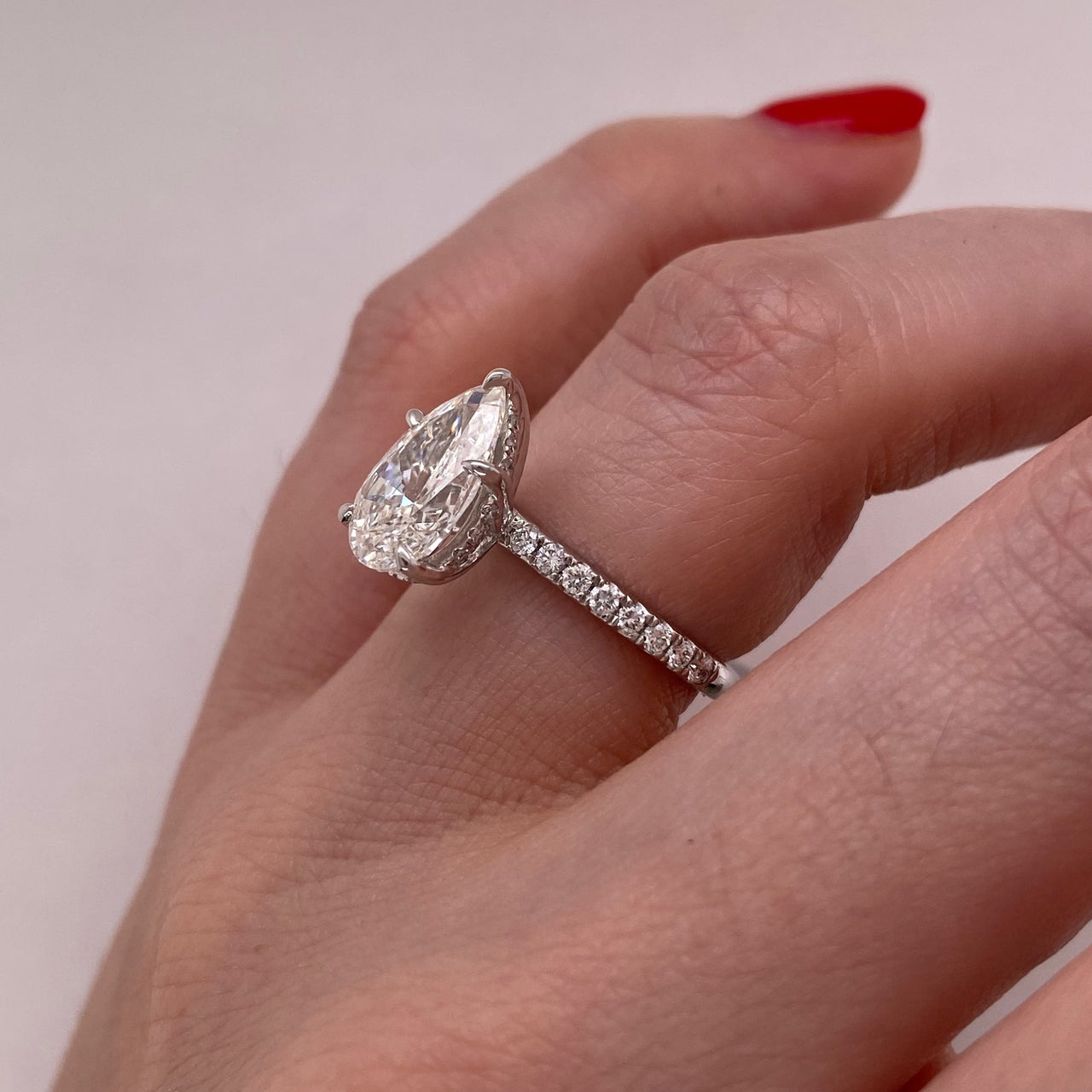 Anillo Oro Blanco 14k - 2.30 CTW Diamante de Laboratorio IGI