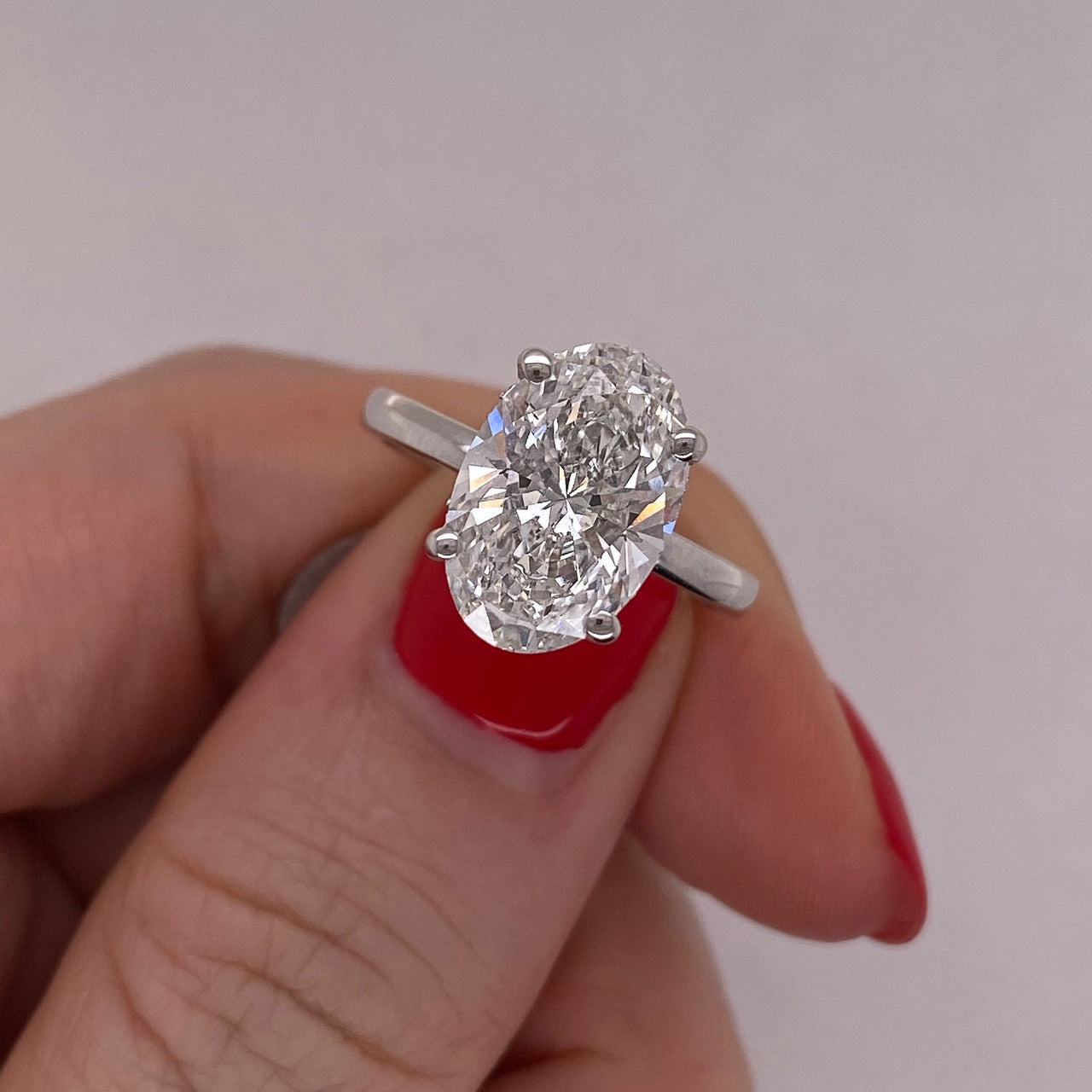 Anillo Oro Blanco 14k - 3.00 CT Diamante de Laboratorio IGI