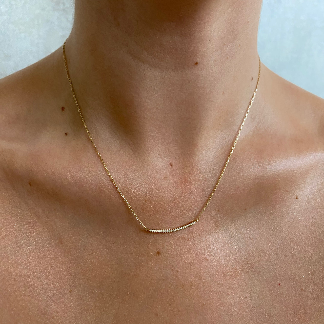 Gargantilla Oro Amarillo 10k - Línea Con Zirconias