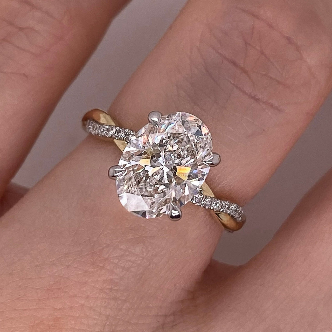 Anillo Oro 14k - 2.15 CTW Diamante de Laboratorio IGI