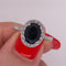 Anillo Oro Blanco 14k - Halo Zafiro con Diamante Natural 1.78 CTW