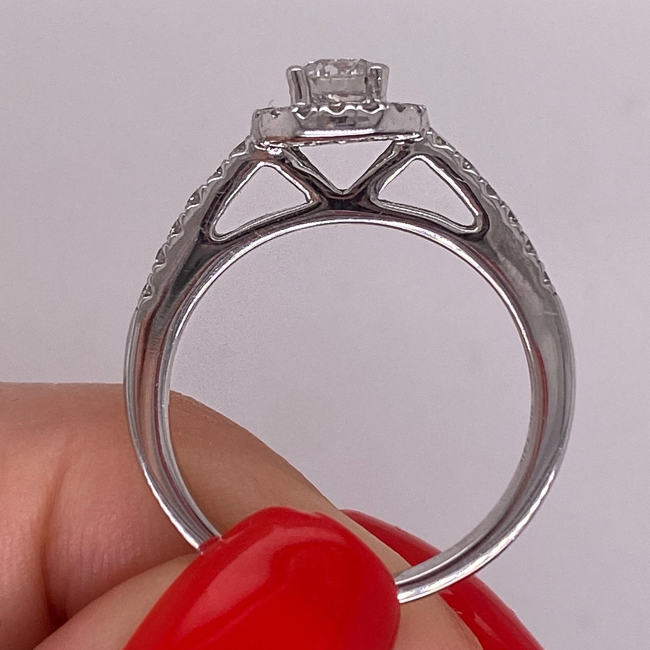 Anillo Oro Blanco 14k - Diamantes Natural de 0.50 CTW