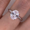Anillo Oro Blanco 10k - Zirconia Oval