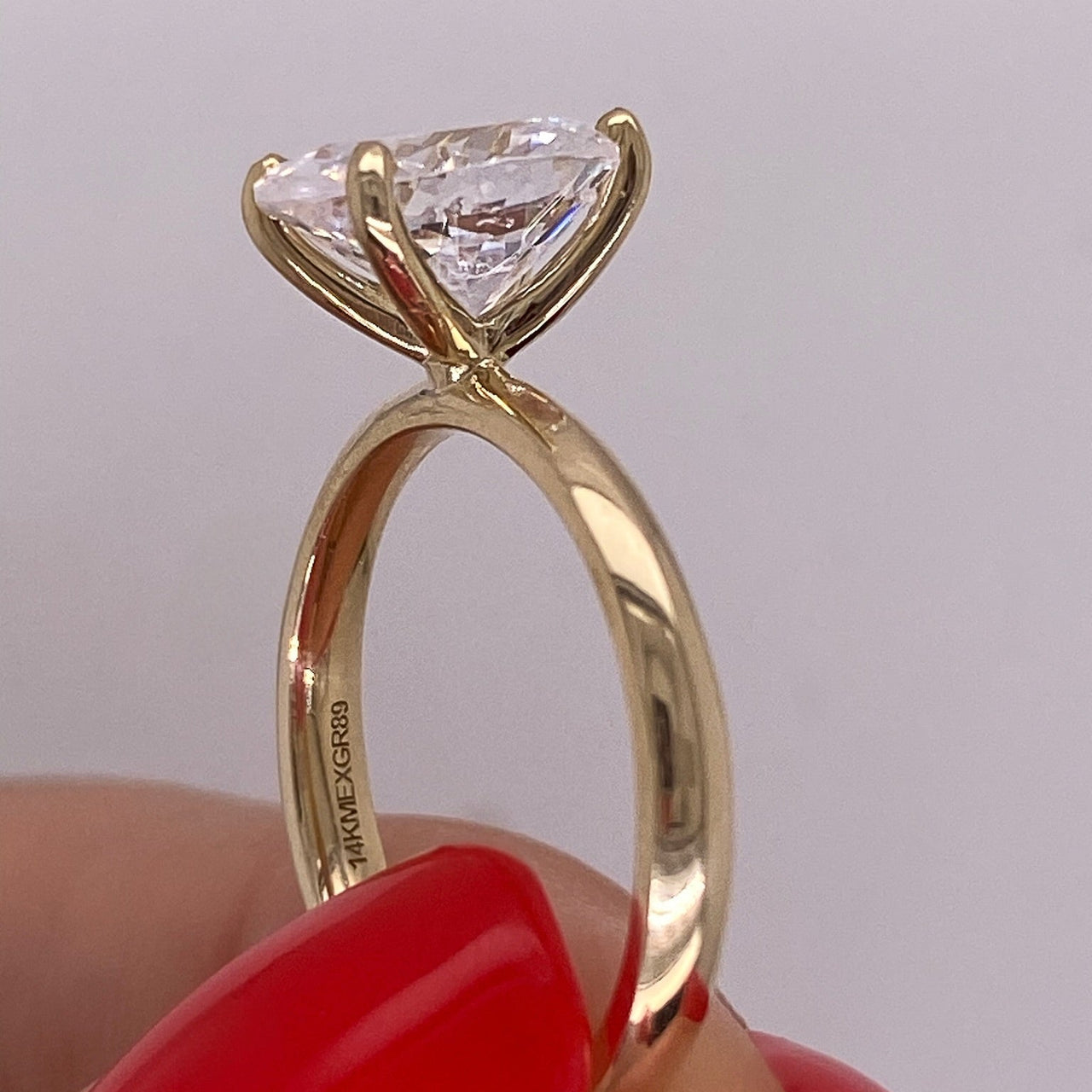 Anillo Oro 14k - Zirconia Oval