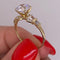 Anillo Oro 14k - Baguettes Laterales de Zirconias
