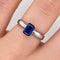 Anillo Oro Blanco 14k - Zafiro Laboratorio 0.65 CT