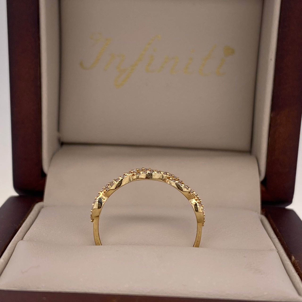 Churumbela Oro 10k - Trenzada con Zirconias de 1 mm