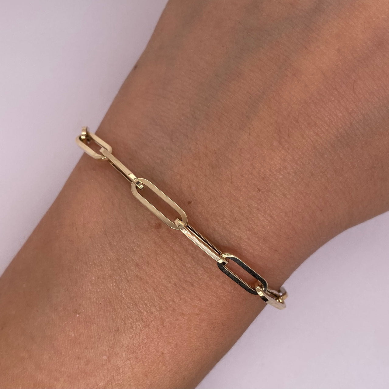 Pulsera Oro 14k - Estilo Clip de 18 cm Larga