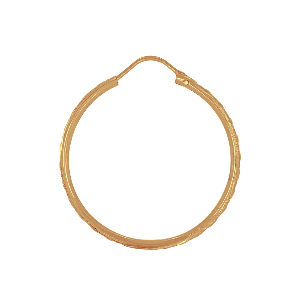 Arracada Oro 10k - Diamantada 3 cm Diámetro