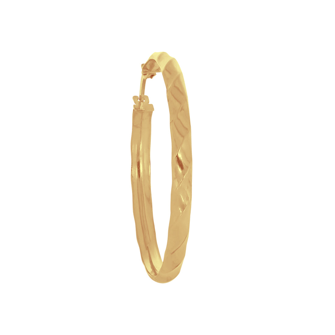 Arracada Oro 10k - Curveada con Diámetro de 2.8/3.5/4.5 cm