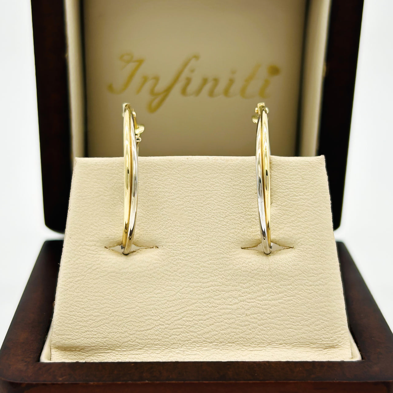 Arracadas Oro 10k Combinado - Diámetro 2.2 cm