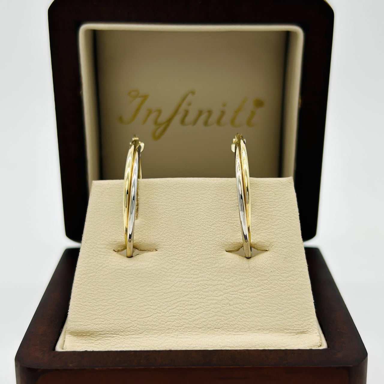 Arracadas Oro 10k Combinado - Diámetro 2.2 cm