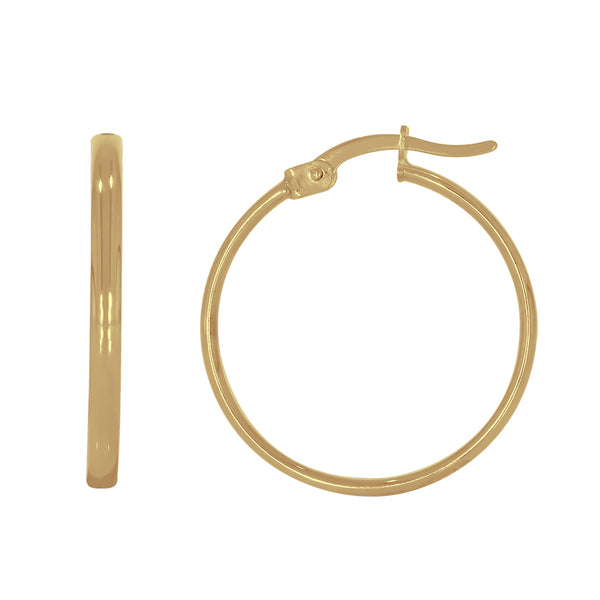 Arracadas Oro Amarillo 10k - Tubo Liso Diámetro 2.2 cm