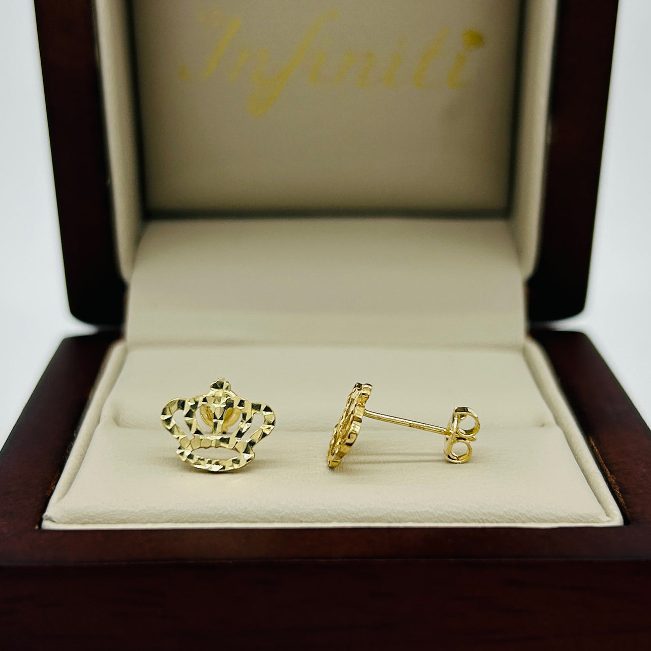 Broquel Oro amarillo 10k - Corona Diamantada