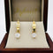 Aretes Oro 10k - Hoja con Zirconia