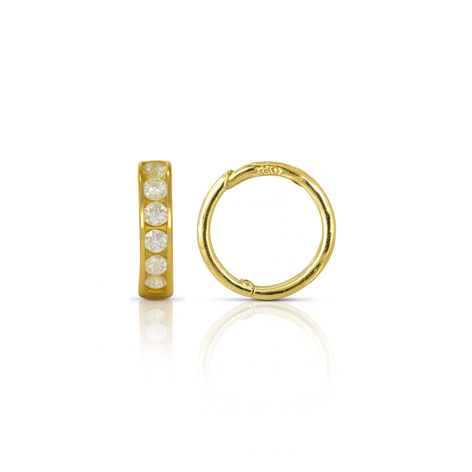 Huggies Oro 10k - Zirconias en Canal