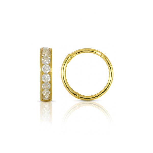 Huggies Oro 10k - Zirconias en Canal