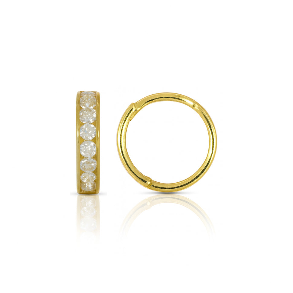 Huggies Oro 10k - Zirconias en Canal