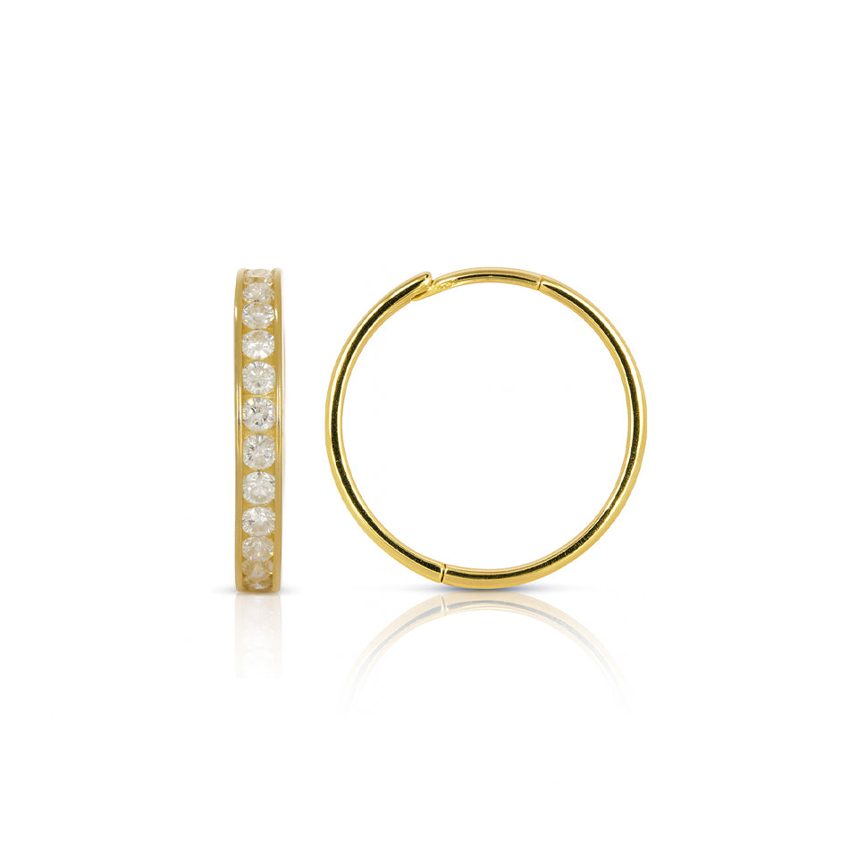 Huggies Oro 10k - Zirconias en Canal