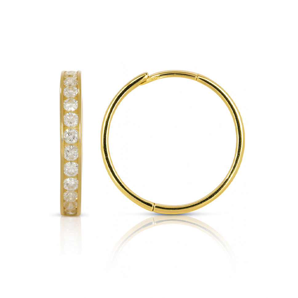 Huggies Oro 10k - Zirconias en Canal