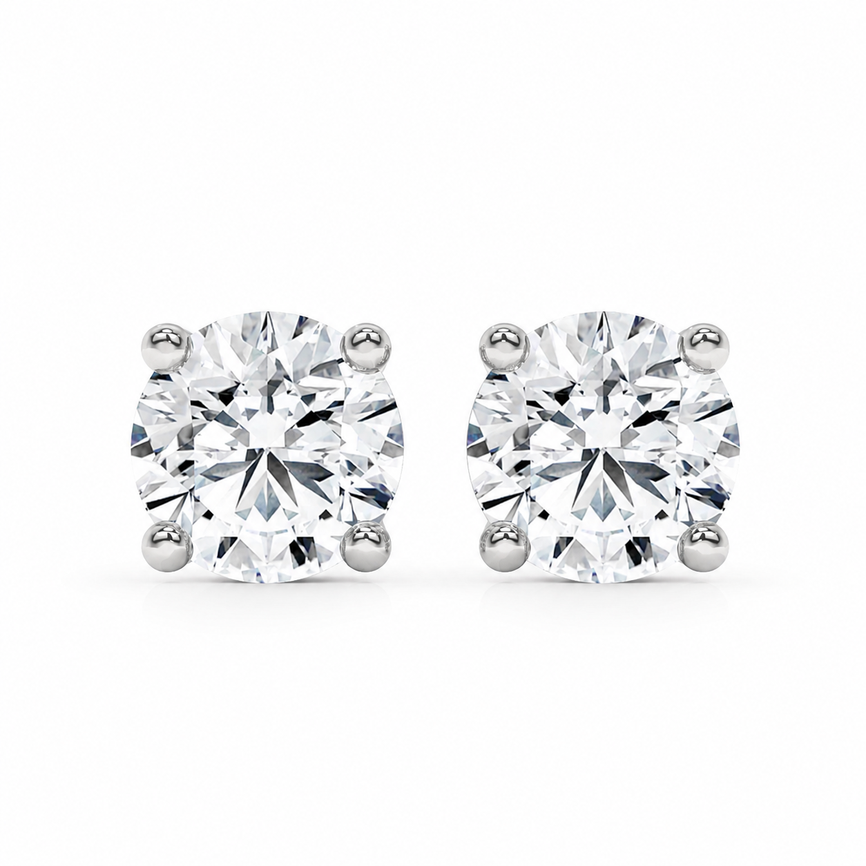 Par de Aretes Oro 14k - Diamante Lab Grown