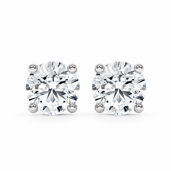 Par de Aretes Oro 14k - Diamante Lab Grown